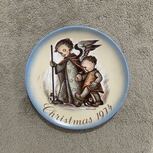1974 Hummel Christmas Plate "The Guardian Angel" Limited Edition Schmid Germany